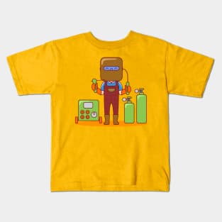 Cute Welder Cartoon Kids T-Shirt